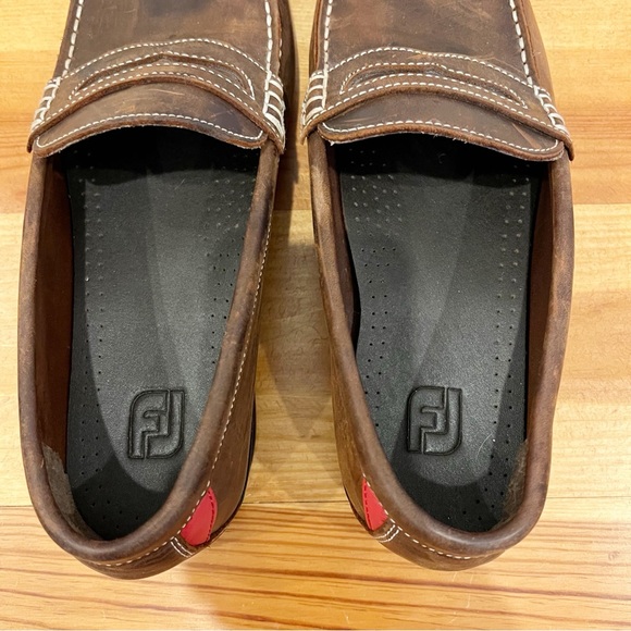 Foot Joy Penny Loafers Mens 10 M Brown Leather Club Casuals Driving 79011 - Picture 10 of 11